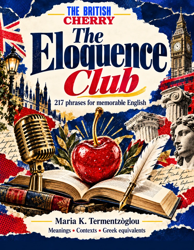 The Eloquence Club by Maria K. Termentzòglou, with the British Cherry emblem